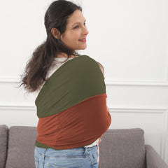 Kloovete wrap worn with baby demonstrates hands-free portability for daily use