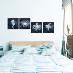 KLVOS navy blue crab art print brightens kids spaces