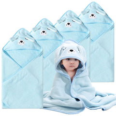 kmilro baby hooded towel coral fleece closeup shows ultra-soft fabric for newborns