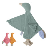 Knirose goose lovey with soft muslin cotton blanket for newborn comfort.