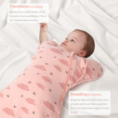 Knirose 3-way wear supports arms-in, arms-up, or arms-free.