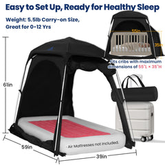 KNOCLOC Baby Blackout Tent Pack N Play supports travel sleep solutions