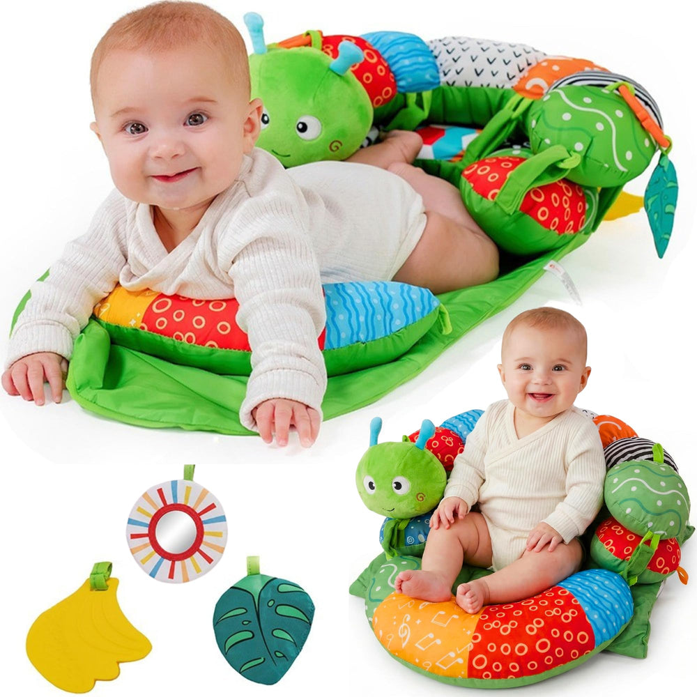 Knotly Charm 2-in-1 tummy time mat on the floor for safe, engaging play