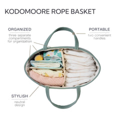 Kodomoore Diaper Caddy Portable Foldable design allows effortless transport between rooms.