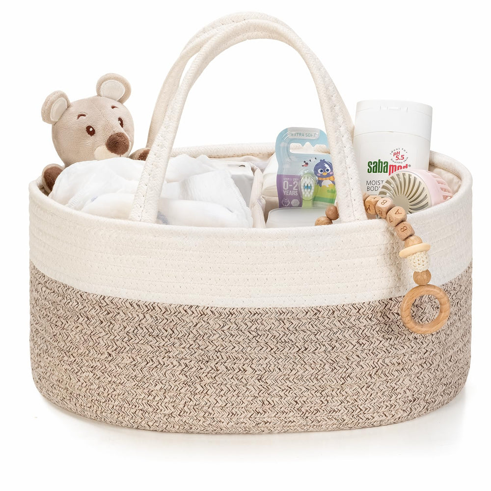 Kodomoore diaper caddy with spacious 14l capacity for diapers and wipes.