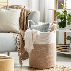 Kodomoore basket with foldable handles for easy lifting and placement.