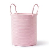 Kodomoore laundry basket rose front view shows stylish organization for blankets and clothes.