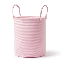 Kodomoore laundry basket rose front view shows stylish organization for blankets and clothes.