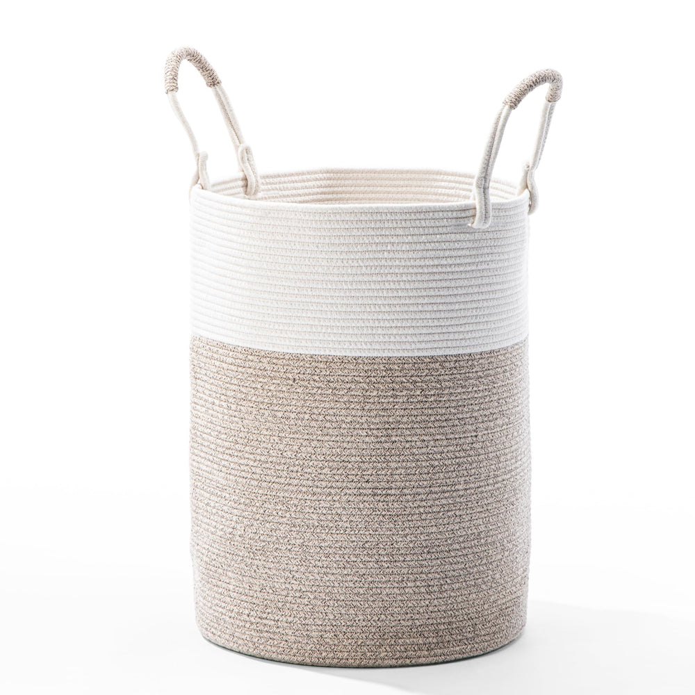 Kodomoore laundry basket with weave cotton rope for nursery storage and organization.