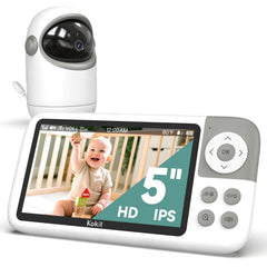 Kokit 5-inch display in nursery for crisp real-time monitoring.