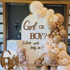 Kokolap girl sign wood decal provides a warm focal point for baby showers.