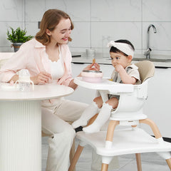 Komcot 7-in-1 high chair adapts as children grow and learn.