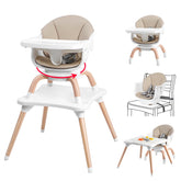 Komcot baby high chair with 360° swivel for easy reach during meals.