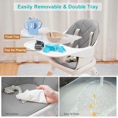 Komcot high chair with 5-point harness for safety