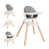 Komcot 6-in-1 wooden high chair ready for growth and meals