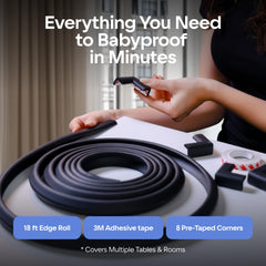 Komfortology eight corner protectors fit desk and bed edge for safer use.