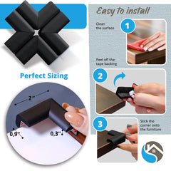 Komfortology baby safety corner pads prevent bumps during playtime.