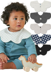 Konny Baby Bib 360-rotate front view, soft and absorbent for daily drool.