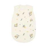 Konny Baby Sleep Sack Mimosa front view with breathable soft cotton gauze.