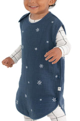 Konny baby sleep sack in navy sparkle offers breathable comfort for restful nights