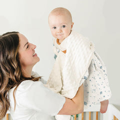 Konssy baby blanket design variety in calming nursery colors.