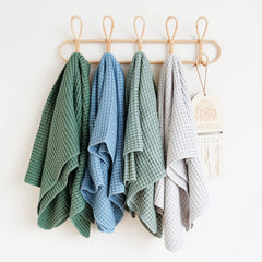 Konssy waffle baby blanket solid color for versatile styling