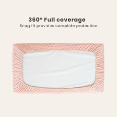 Konssy changing pad cover with two-color design to suit nursery decor.