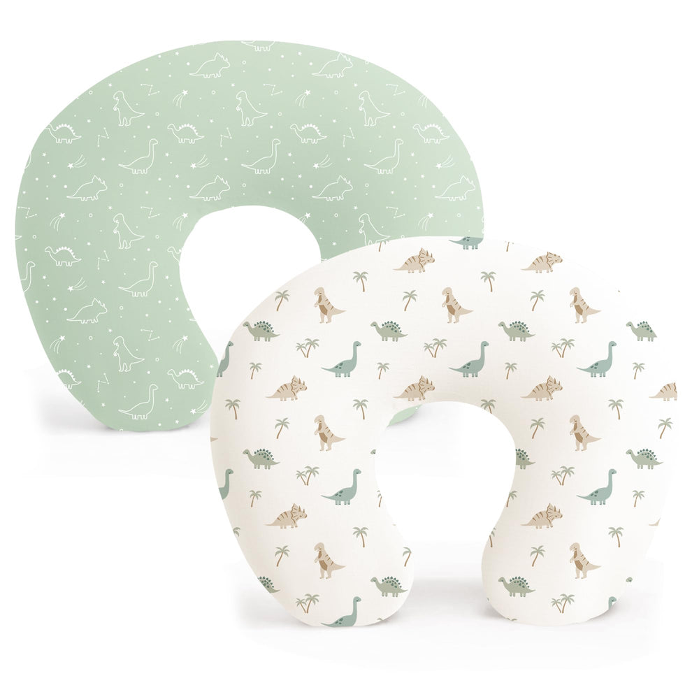 Konssy Dino Jungle nursing pillow cover with soft, breathable fabric for gentle feeding.