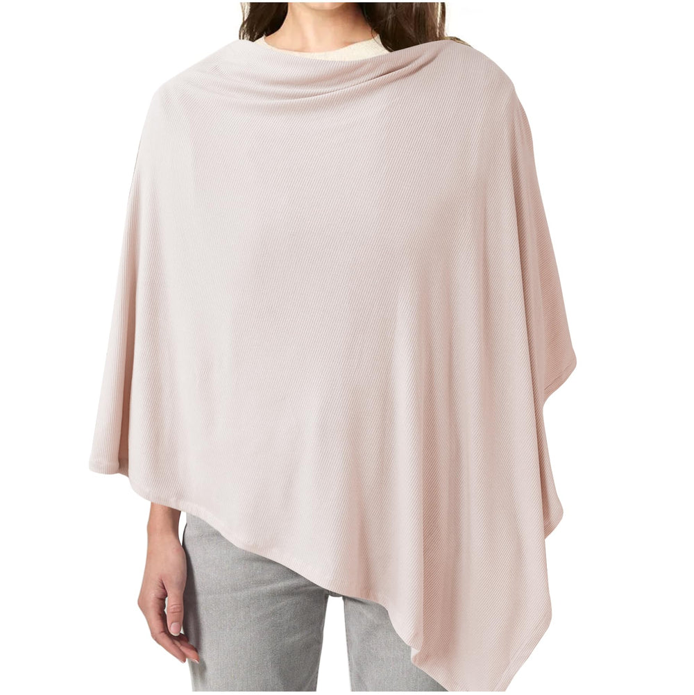 Konssy Knit Nursing Cover demonstrates breathable fabric for comfortable breastfeeding