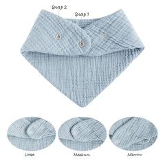 Close-up of nickel-free snaps on Konssy bibs for adjustable, gentle fit.