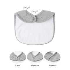 Konssy muslin baby bibs 8-pack absorbent front material keeps outfits dry.