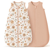 Konssy Muslin Sleep Sack in Flourish-Toffee with soft fabric for warm, breathable sleep