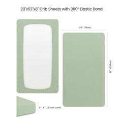 Konssy two-pack crib sheets simplify nursery changes and outfit variety.