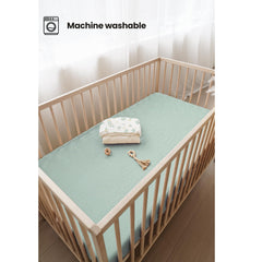 Konssy muslin crib sheets two-pack for easy rotation.