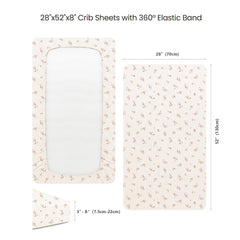 Konssy muslin crib sheets with fully encased elastic edges for secure mattress fit