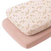Konssy muslin fitted bassinet sheet in oval size keeps baby comfy and breathable for soft naps.