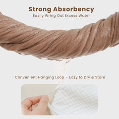 Konssy hooded detail camel towel, keeps baby warm post bath.