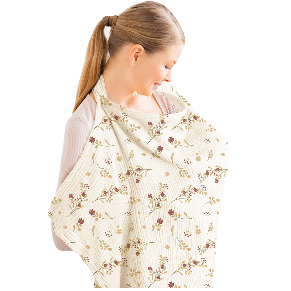 Konssy Posy nursing cover with rigid hoop for easy visibility and breathable privacy.
