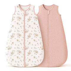 Konssy muslin sleep sack solid blossom pink, gentle warmth for naps.
