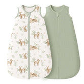 Konssy muslin sleep sack woodland pattern in soft cotton for cozy nights