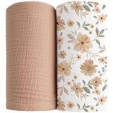 Konssy muslin swaddle blanket in soft breathable fabric for newborns.