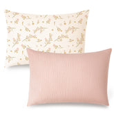 Konssy 13x18 pink floral pillowcase front view, breathable for toddlers' comfort