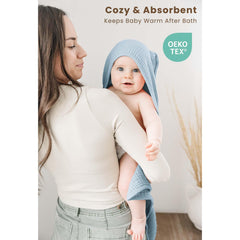 Konssy soft cotton towel close-up shows gentle texture ideal for delicate baby skin.