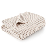 Konssy Waffle Baby Blanket close-up texture, cozy and breathable.