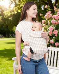 Koohaoo baby carrier in breathable cotton fabric keeps wearer cool