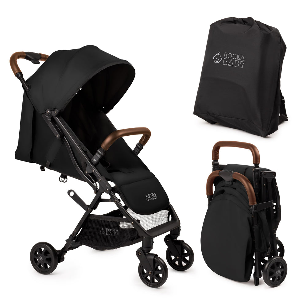 KOOLABABY lightweight travel stroller canopy provides shade for outings.