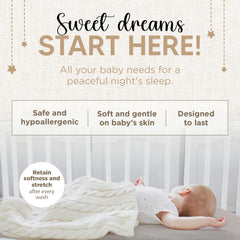 Scene of a sleeping baby to highlight sleep-friendly, gentle fabric.