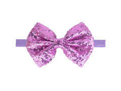 Koolgil baby girl sequins bowknot headband in light purple for cute photoshoots