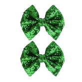 Koolgil glitter sequin bow hair clip green for secure all-day wear