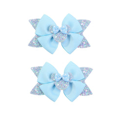 Koolgil mouse ears sequins bows sky blue clip add sparkle to daily outfits and photos